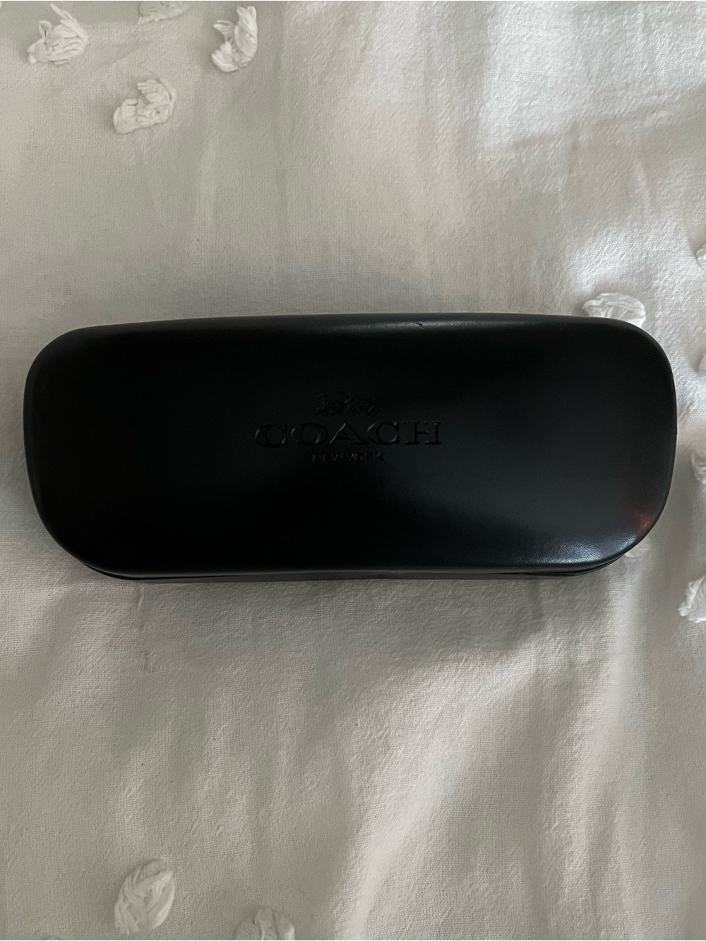 Coach Black Hard Sunglass Case with Embossed Logo